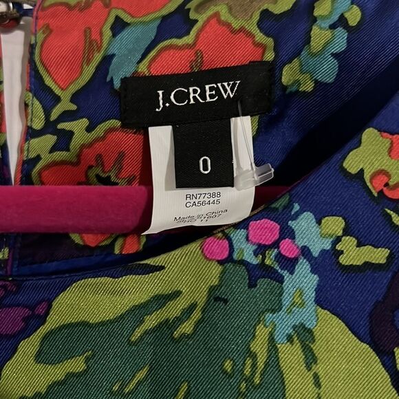 J crew 100% silk mini dress multicolored flowered Sz. 0 - Picture 3 of 11